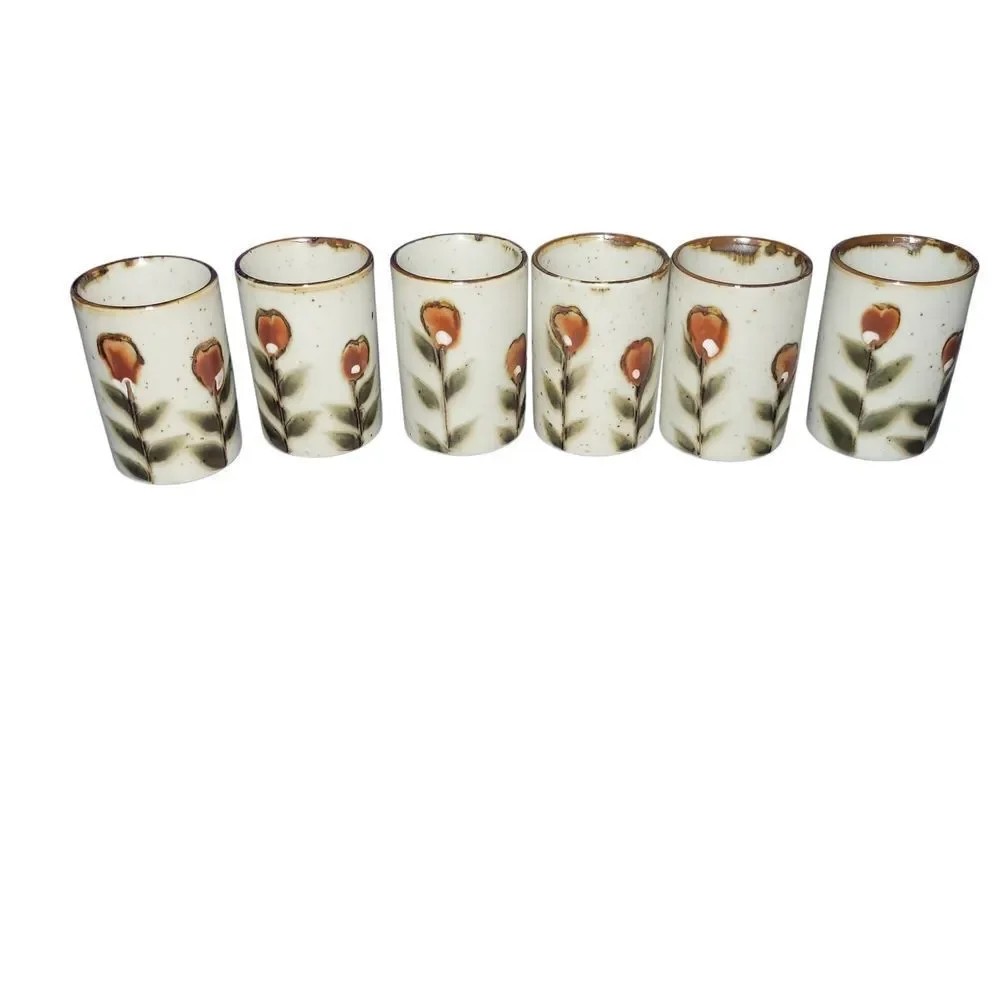 Set of Floral Ceramic Tumblers